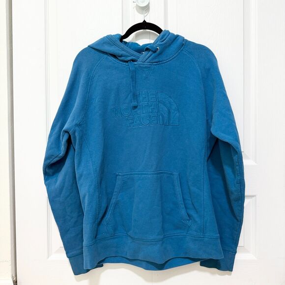 Men The North Face Graphic Print Hoodie Pullover in Marine Blue Size Medium - Picture 2 of 8